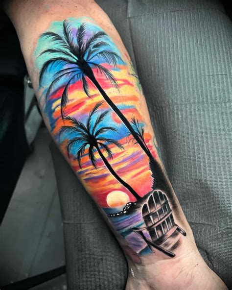 beach scene tattoos